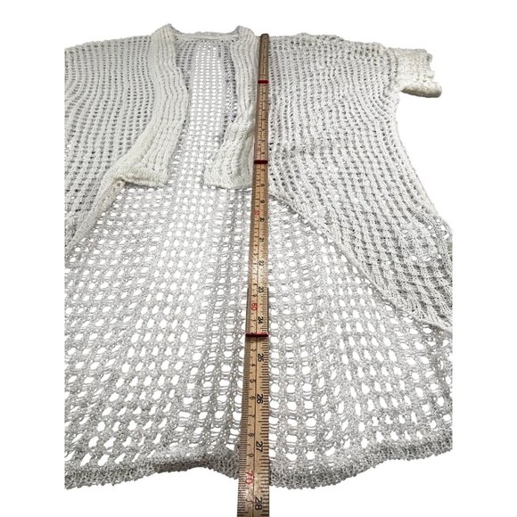 Shein Curve Open-Front Crochet Knit Cardigan - Picture 7 of 9